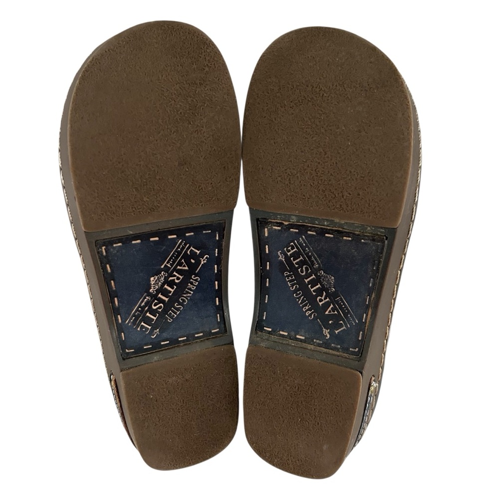 SPRING STEP L’Artiste Burbank Navy Blue Leather Clogs 37 Extra Narrow Width - Picture 10 of 13